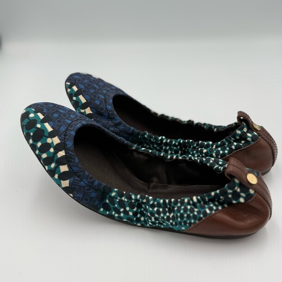 Burberry Blue and Brown Patterned Ballet Flats - Picture 5 of 5